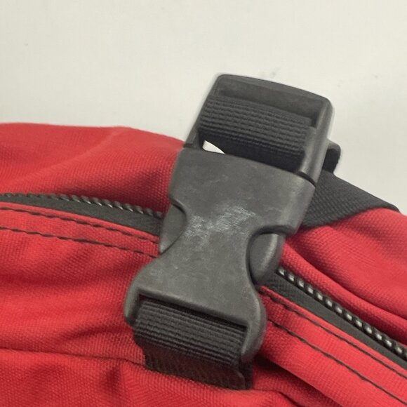 Vintage The North Face Backpack Hike Travel School Padded Waist Chest Clip Red - Picture 13 of 14